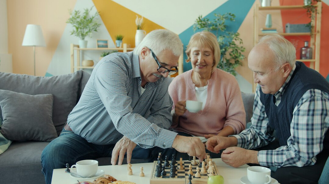 seniors enjoying tea together